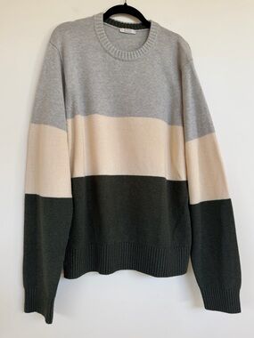 AYR Men’s Color Block Merino Wool Cotton Sweater XL